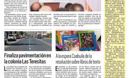 Portada RCG Media [ 04 de noviembre de 2023] Entrega MARS equipamiento en Centro Oncológico Sureste; finaliza pavimentación en Las Teresitas y más…