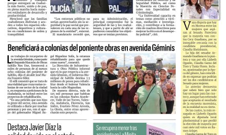 Portada RCG Media [16 de noviembre de 2023] ‘La seguridad brinda espacios públicos para los coahuilenses’; beneficiará a colonias del poniente obras en avenida Géminis y más…