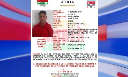 Activan Alerta AMBER… se busca a Anzony Gustavo Sánchez Núñez
