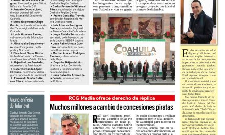 Portada RCG Carbonífera [13 de diciembre de 2023] Fortalece Manolo Jiménez a su equipo de trabajo; respalda Diana Haro a las deportistas y más…