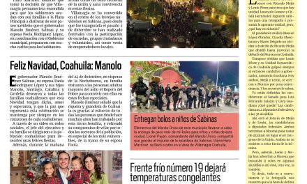 Portada RCG Carbonífera [25 de diciembre de 2023] Viallamagia, abierta para las familias; Dudan viudas de plan de rescate y más…