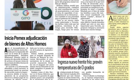 Portada RCG Centro [8 de diciembre de 2023] Vamos pa’ delante con grandes obras: Manolo; Vinculan a dos por muerte de un menor en anexo en Monclova y más…