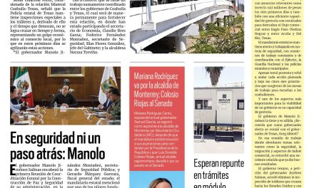 Portada RCG Centro [10 de diciembre de 2023] Retira Texas inspecciones a tráileres en la frontera con Coahuila; Inicia proceso contra presunto feminicida de Yosmi y más…