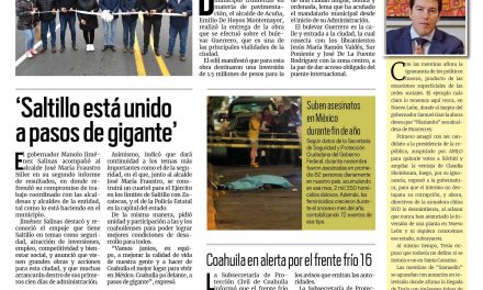 Portada RCG Fronteriza [14 de diciembre de 2023] Entrega municipio de Acuña más obras viales; aumentó turismo en Acuña durante el 2023 y más…