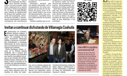Portada RCG Fronteriza [15 de diciembre de 2023] Se llevó Alfredo Paredes 60 mdp en concesiones piratas; capacita IMSS en seguridad en el trabajo y más…