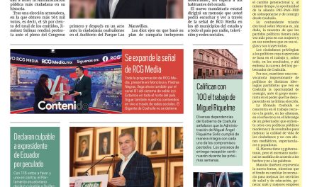 Portada RCG Media [01 de diciembre de 2023] Rinde protesta Manolo Jiménez como gobernador de Coahuila; me voy tranquilo con el Coahuila que construimos: MARSy más…