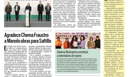 Portada RCG Media [5 de diciembre de 2023] ‘Arrancamos con todo, 100 días pa’delante’; Agradece Chema Fraustro a Manolo obras para Saltillo y más…