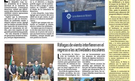 Portada RCG Centro [09 de enero de 2024] ‘Difícil que AHMSA se reactive pronto’; Manolo Jiménez y Mario Dávila  unen esfuerzos por Monclova y más…