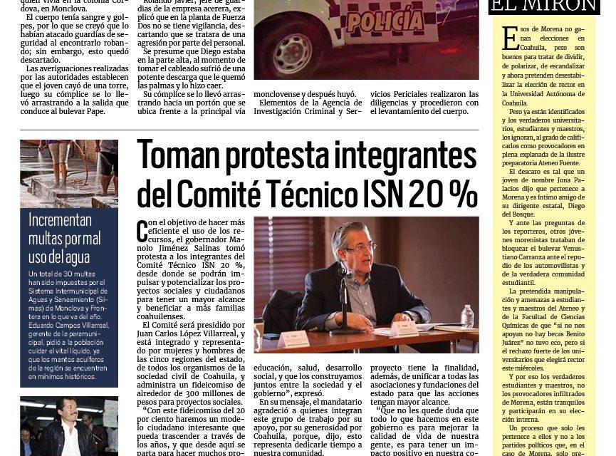Portada RCG Centro [30 de enero de 2024] Muere al robar en AHMSA; reapertura del bulevar Pape disminuye accidentes y más…