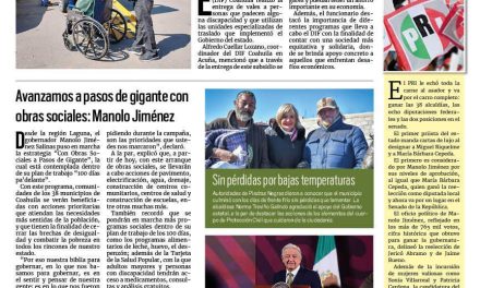 Portada RCG Fronteriza [18 de enero de 2024] Apoya DIF Coahuila a personas con discapacidad; refuerza CAIF acciones contra suicidios y más…