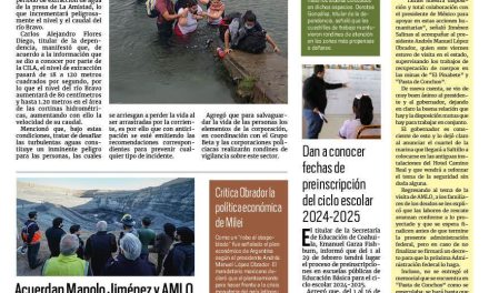 Portada RCG Fronteriza [20 de enero de 2024] Advierten autoridades de Acuña por el río Bravo; baja flujo de regularización de autos y más…