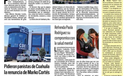 Portada RCG Lagunera [14 de enero de 2024] Habilitan sitio web de Giro Independencia; Retiran autos chatarra de la ciudad y más…