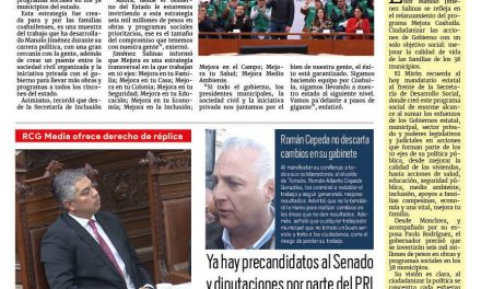 Portada RCG Lagunera [17 de enero de 2024] Estrategia Mejora mueve a Coahuila pa´delante: Manolo Jiménez; revisan que comerciantes operen bajo el reglamento y más…