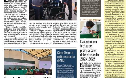 Portada RCG Lagunera [20 de enero de 2024] Atiende Ayuntamiento a habitantes de la colonia Lázaro Cárdenas; evacúan centro comercial por reporte de incendio y más…