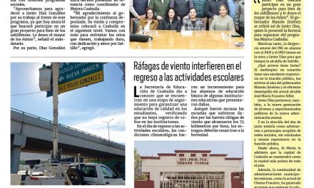 Portada RCG Media [09 de enero de 2024] Apoya Manolo Jiménez a Javier Díaz rumbo a las elecciones; brinda atención Ayuntamiento por inclemencias climatológicas y más…