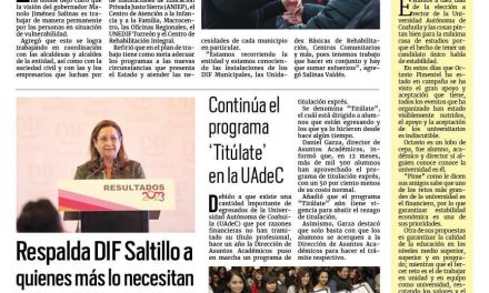 Portada RCG Media [21 de enero de 2024] DIF Coahuila trabaja en beneficio de las familias; Respalda DIF Saltillo a quienes más lo necesitan y más…