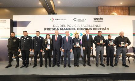 Celebran día del policía saltillense: entregan presea “Manuel Corpus Beltrán”