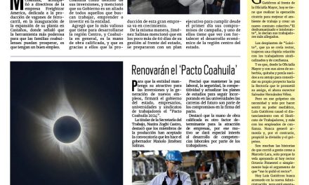 Portada RCG Centro [12 de febrero de 2024] Llegan más inversiones para la región Centro; destaca Centro de Conciliación Laboral de Monclova y más…