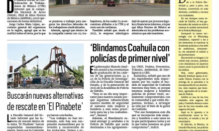 Portada RCG Centro [23 de febrero de 2024] Cierra otra filial de AHMSA en Monclova; concesionarán planta tratadora de aguas residuales  y más…