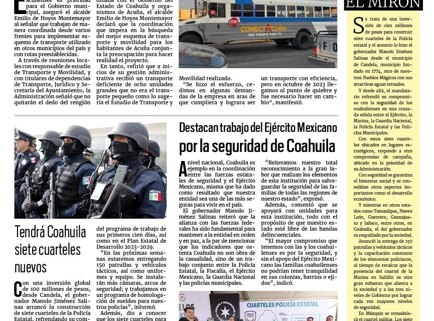 Portada RCG Fronteriza [10 de febrero de 2024] Reconocen a odontólogos de Acuña; buscan prevenir patrones de violencia en la región y más…