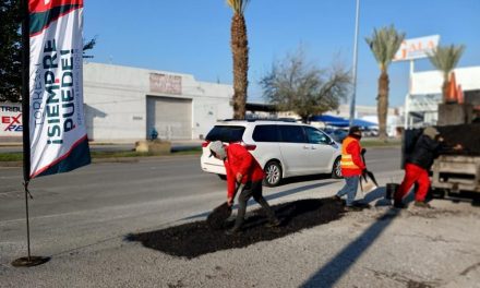 Realizan programa de bacheo en diferentes zonas de Torreón