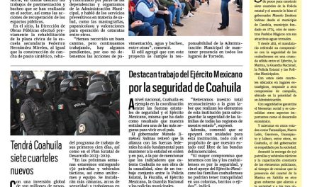 Portada RCG Lagunera[10 de febrero de 2024] Reconocen participación ciudadana en políticas de seguridad pública; se gradúan elementos del Grupo Reacción Torreón y más…