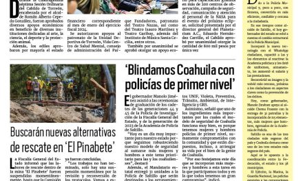 Portada RCG Lagunera [23 de febrero de 2024] Apoya Gobierno de Torreón a instituciones; Llevan brigada de servicios a la Ciudad Industrial y más…