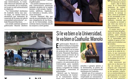 Portada RCG Media [3 de febrero de 2024] Octavio Pimentel rinde protesta como rector de la UAdeC; Cámaras empresariales exigen liberar bulevar V. Carranza y más…