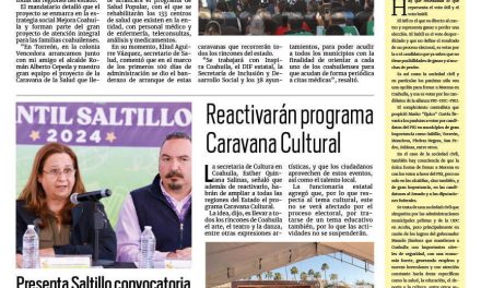 Portada RCG Media [7 de febrero de 2024] Dan banderazo inicial a la ‘Caravana de la Salud’; presenta Saltillo convocatoria al Cabildo Infantil 2024 y más…