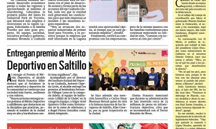 Portada RCG Media [14 de febrero de 2024] Arribarán más inversiones a Coahuila: Manolo Jiménez; entregan premio al Mérito Deportivo en Saltillo y más…
