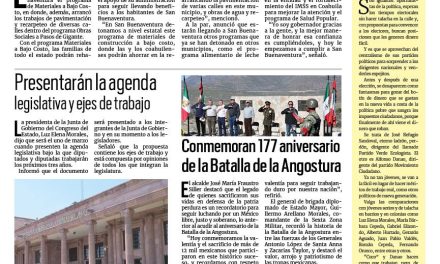 Portada RCG Media [26 de febrero de 2024] Refuerza Coahuila programa de material a bajo costo; conmemoran 177 aniversario de la Batalla de la Angostura y más…