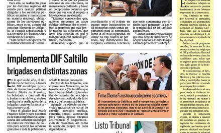Portada RCG Media [27 de febrero de 2024] Se instala la Comisión de Blindaje Electoral en Coahuila; implementa DIF Saltillo brigadas en distintas zonas y más…