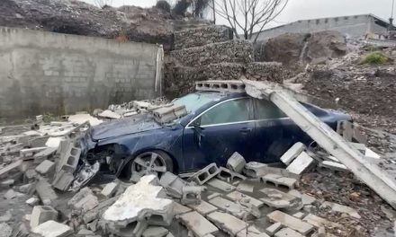 Cae barda encima de vehículo estacionado en Saltillo