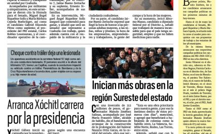 Portada RCG Carbonífera [01 de marzo de 2024] Inicia PRI Coahuila con todo; va con los mejores candidatos por México; supervisan obras en Sabinas y más…