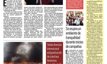 Portada RCG Centro[09 de marzo de 2024] Unen fuerzas en Coahuila a favor de las mujeres; celebran Día Internacional de la Mujer en el IMSS de Monclova y más…