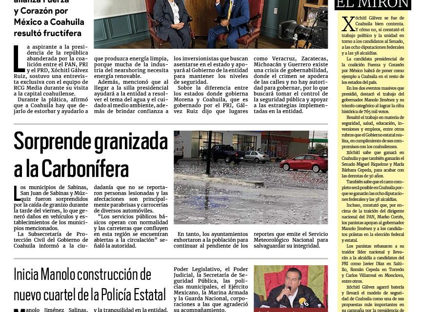 Portada RCG Centro [16 de marzo de 2024] Charla Xóchitl Gálvez con RCG Media; comercios de Monclova se preparan para Semana Santa y más…