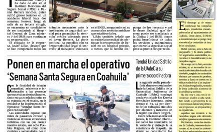 Portada RCG Centro [22 de marzo de 2024] Danny’s registra a afectado en el IMSS para atención médica; la Región Centro se prepara para el gran eclipse y más…