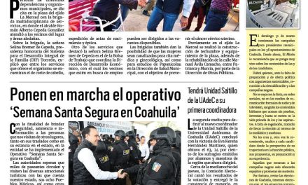 Portada RCG Lagunera [22 de marzo de 2024] Supervisa Román Cepeda brigadas de servicios en ejidos; reciben laguneros el Equinoccio de Primavera y más…