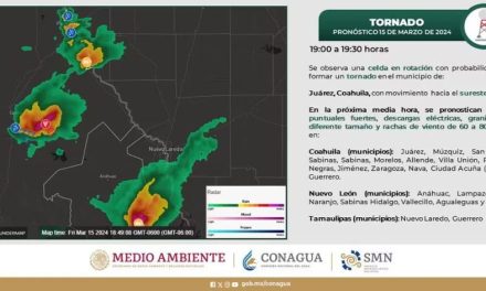 Alertan por posible tornado en Juárez, Coahuila