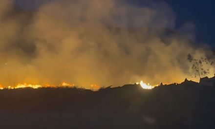 Se registra aparatoso incendio en una recicladora de Ramos Arizpe