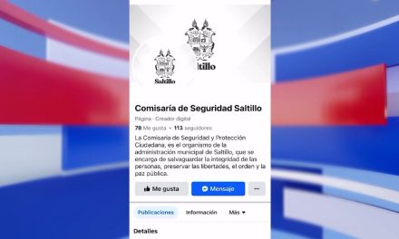 ‘Comisaria de Seguridad Saltillo’ tiene nueva cuenta en Facebook.