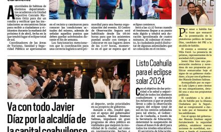 Portada RCG Carbonífera [03 de abril de 2024] Dejan todo en punto para avistamiento de eclipse; amenaza a vecinos con machete en mano y causa incendio y más…