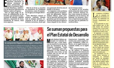 Portada RCG Carbonífera [12 de abril de 2024] Abren sus aulas el 90% de escuelas en Sabinas; buscan a trailero que mató a peatón y más…