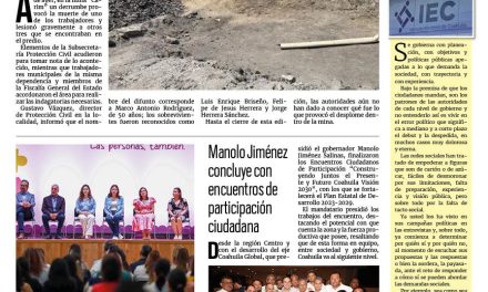 Portada RCG Carbonífera [18 de abril de 2024] Derrumbe en mina ‘Carim’ deja un trabajador sin vida; velan a cuatro mineros de El Pinabete y más…
