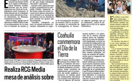 Portada RCG Carbonífera [23 de abril de 2024] Indaga Fiscalía muerte de minero en Múzquiz; buscan esclarecer muerte de neonato y más…