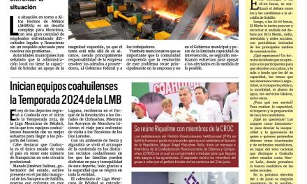 Portada RCG Centro [13 de abril de 2024] Gobierno Municipal sin poder ayudar a AHMSA; preocupa falta de empleo para egresados en la Región Centro y más…