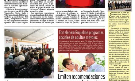 Portada RCG Centro [16 de abril de 2024] RCG Media realiza mesa de análisis sobre debate; busca Carlos Villarreal mejorar servicios básicos y más…