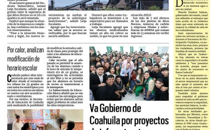 Portada RCG Centro [17 de abril de 2024] Obreros confían en reactivación de AHMSA; se incendia zapatería en el Centro de Monclova y más…