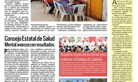 Portada RCG Centro [21 de abril de 2024] Por ola de calor, supervisa Salud a restaurantes; Se suicida hombre en Frontera por adicciones y más…