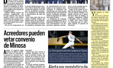 Portada RCG Centro [28 de abril de 2024] Monclova, en ojos de inversionistas asiáticos: Manolo Jiménez; Por calor, aumentan casos de rotavirus en Monclova y más…